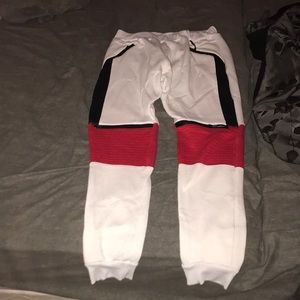 Black/White/Red jogger sweats